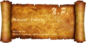 Nuszer Petra névjegykártya